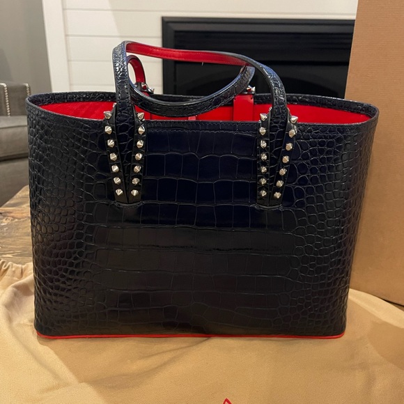 Navy Blue Christian Louboutin Cabata Small - Picture 3 of 6